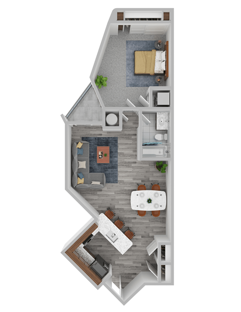 Vista 03 1 Bed 1 Bath 654 Sq. Ft. at Vista Condominiums, Kansas City, KS